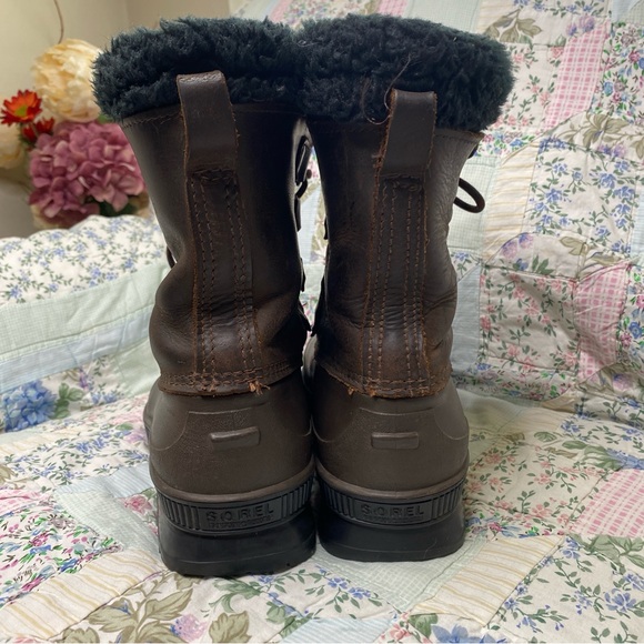 Sorel Badger Boots size Womens 11 brown leather and rubber winter snow shoes - Picture 4 of 6
